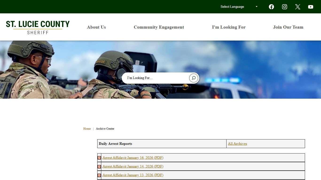 Archive Center • Daily Arrest Reports